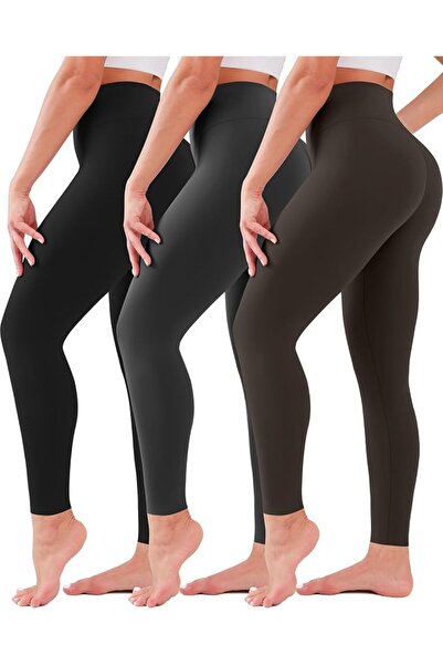 SunCloverBoutique 3 قطع من السراويل الضيقة للنساء ذات الخصر العالي، غير شفافة...