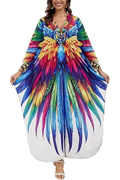 GENERAL Women's Summer Long Beach Dress Kimono Maxi Kaftan Cover ups