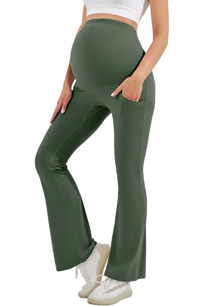 GENERAL HEGALY Women's Flare Yoga Pants - Crossover Flare Leggings Buttery So...