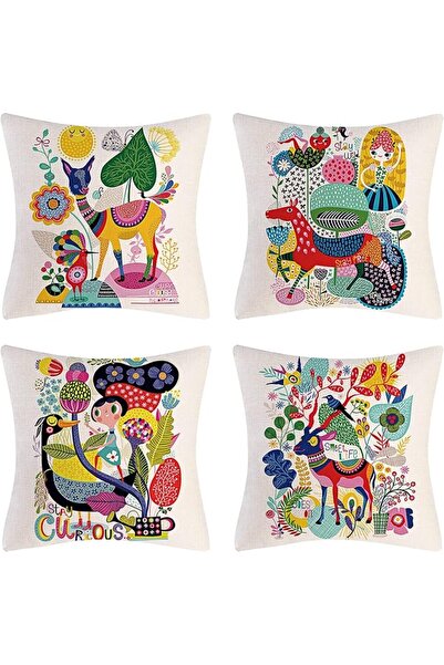 MAKINGTEC Colorful Throw Pillow Case, Covers 45x45 Decorative Colorful Throw ...