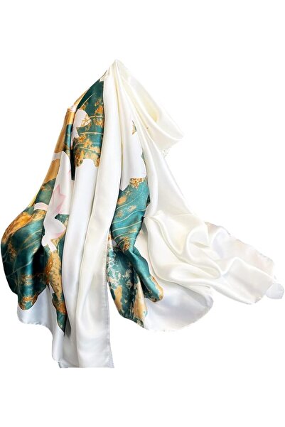 GENERAL Fashion Scarves 100% Satin Silk Scarf Long Lightweight Sunscreen Shaw...