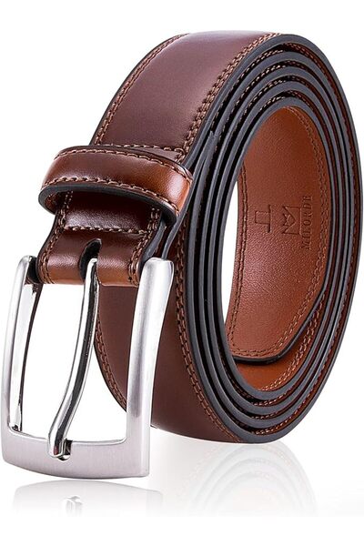GENERAL MILORDE Men's Genuine Leather Dress Belt, Handmade, 100% Cow Leather,...