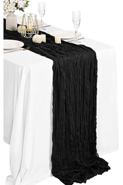 MAKINGTEC Cheesecloth Table Runner, Wedding Decorations Vintage Table Centerp...