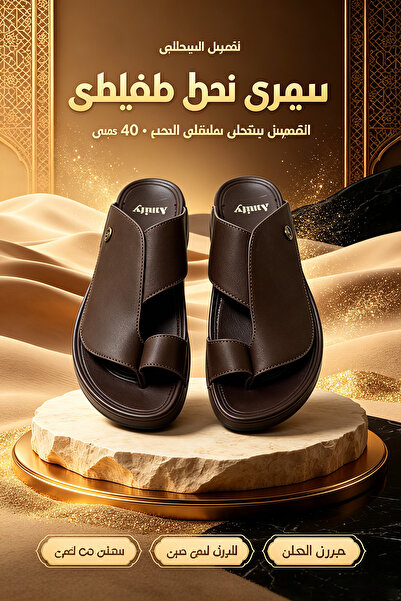 Dhiaa Walk صندل رجالي بنعل مريح ممتص للصدمات – تصميم فريد من مصمم إيطالي – اط...