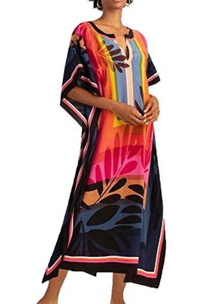 GENERAL Women's Summer Long Beach Dress Kimono Maxi Kaftan Cover ups