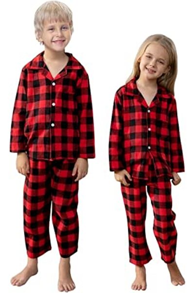 GENERAL Schbbbta Girls Boys Satin Pajamas Set, 2Piece Silk Nightwear Button-D...