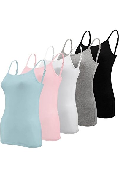 BQTQ 5 Pcs Women's Camisole Vest Tops Spaghetti Strap Undershirts Camisoles |...