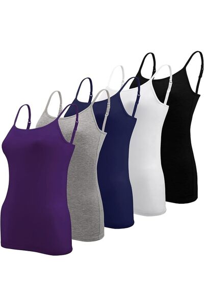 BQTQ 5 Pcs Women's Camisole Vest Tops Spaghetti Strap Undershirts Camisoles |...