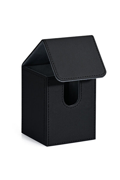 Choice Black-Gray Card Deck Box, Card Storage Box Holds 100+ Single Sleeved C...