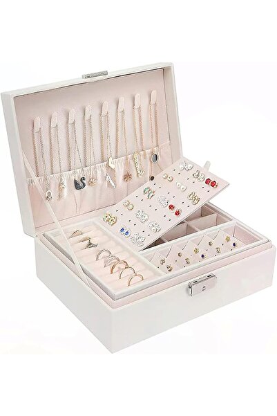Homarket Jewelry Organizer Box Necklaces Rings Earrings Holder Organizer Stor...
