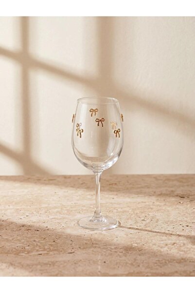 LC Waikiki Mixed Bow Patterned Glass Footed Cup 430 ml (W6)