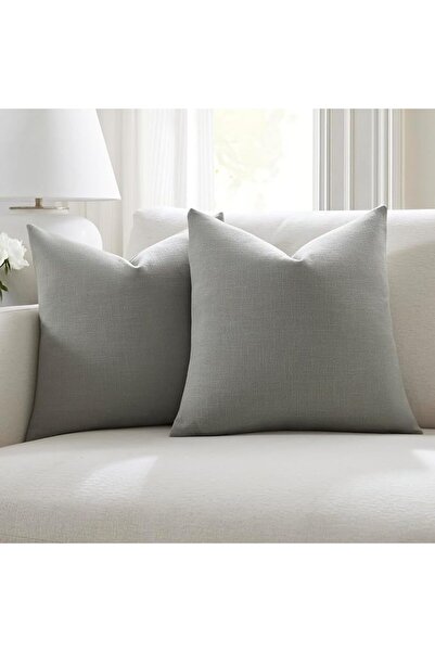 Meekio Set of 2 Dark Sage Pillow Covers 18 x 18 Inch Farmhouse Boho Decorativ...