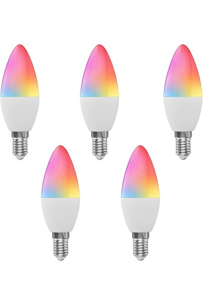 EACAM WiFi Smart Bulb LED Candle Bulb - 5 Pack 5W E14 Dimmable Multi-Colored ...