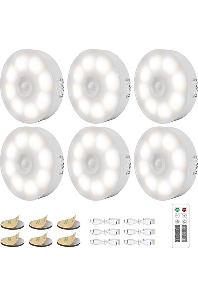 GENERAL Motion Sensor Light Indoor, Night Light(3000K Warm Yellow 6 Pack) | 8...