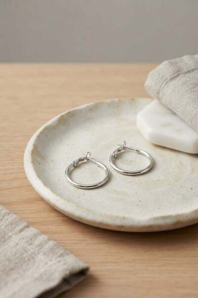 Inure Jewelry 316L Steel Silver Color 22 mm Hoop Earrings