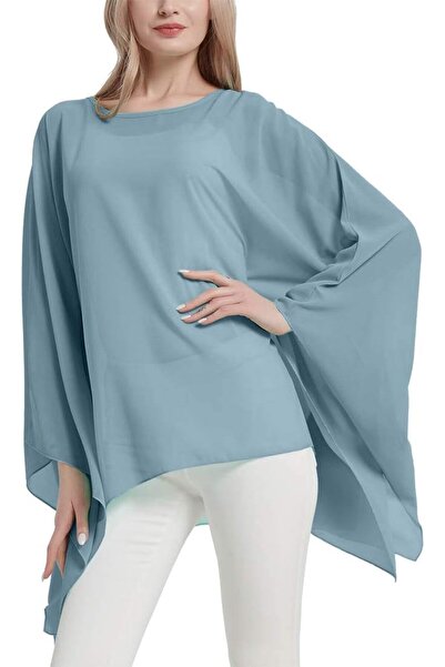 GENERAL Wiiiwish Women's Loose Solid Long Batwing Sheer Chiffon Caftan Wrap P...