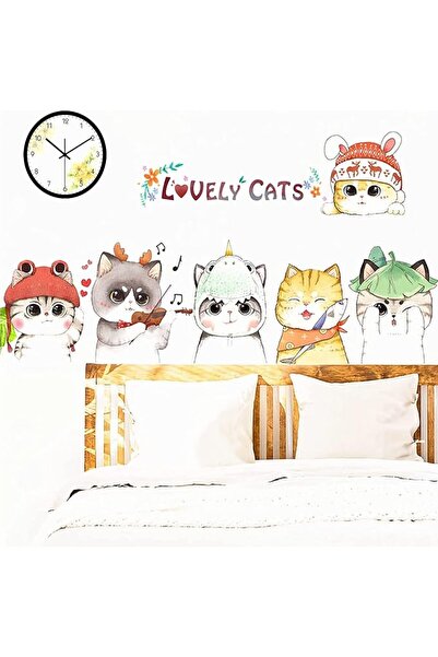 SULFAR DIY Cute Cats Wall Sticker, Nursery Wallpaper, Kids Room Wall Art Stic...