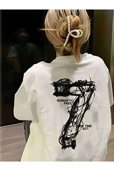 23ERVA Romantic Free, Women's Abstract Art Design, Pure Cotton T-Shirt, Sprin...