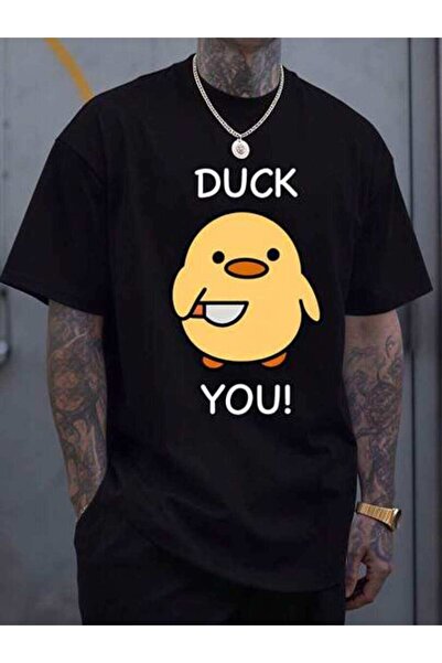 23ERVA Men's Summer Outfits, Duck You Funny Graphic Tee, Vintage T-Shirt, Loo...