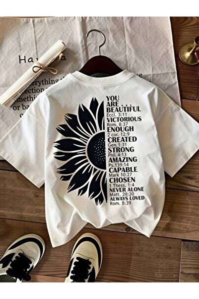 23ERVA Sunflower, Women's Inspirational Bible Verses, Pure Cotton T-Shirt, Sp...