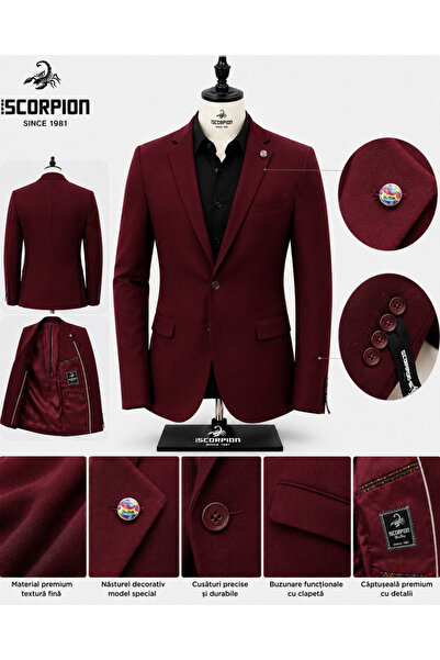 Plus Scorpion Sacou smart casual, blazer Slim Fit pentru studenți și tineri, ...