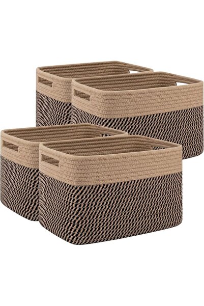 GENERAL 4 Pack Shelf Baskets for Organizing Home - Perfect for Toys, Books, a...