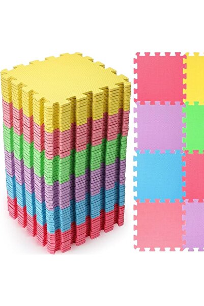 Nuanchu 60 PCS Kids Foam Puzzle Floor Mat Bulk - Solid Color Foam Play Mat wi...