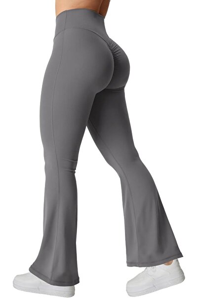 GENERAL YEOREO Kalie Flare Scrunch Leggings for Women V Cross Waist Bell Bott...