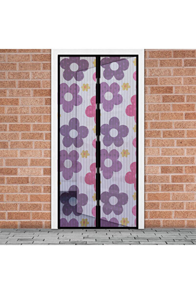 Alista Home Plasă magnetică anti-țânțari pentru ușă, 100x210 cm, cu model flo...