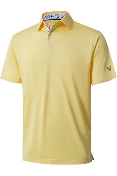 M MAELREG Men's Golf Polo Shirts Short Sleeve Striped Performance Moisture Wi...