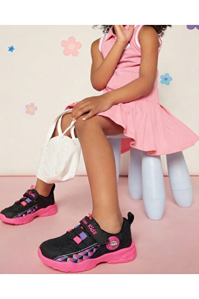 Enes Ayakkabıcılık Girl's velcro lace detailed orthopedic daily sneaker sport...