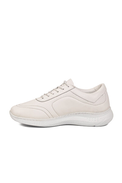 Voyager Women's Genuine Leather Memory Sole Rubber Laced White Casual Sneaker...