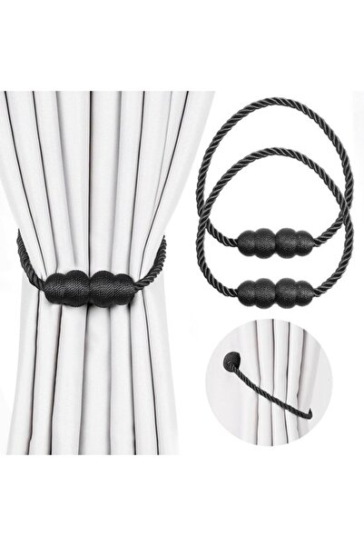 Morvena Picks Carlige magnetice pentru perdele 2 bucati - Negru - Pentru uz i...