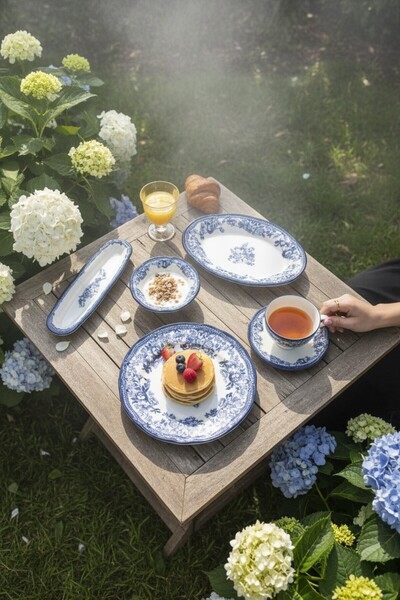 Akayev Porselen Vintage Blue 20 Parça Kahvaltı Takımı