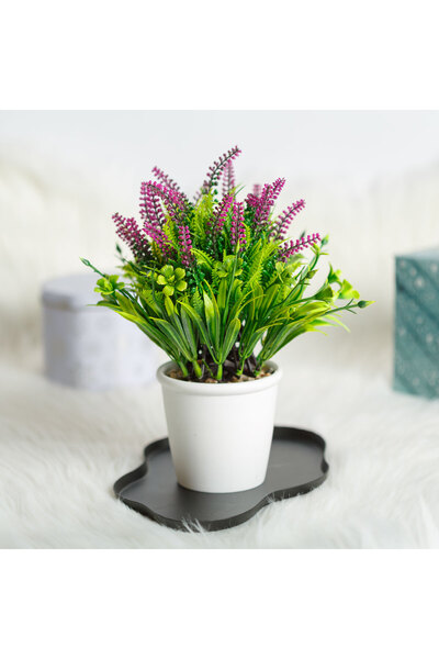 Alista Home Plantă artificială decorativă de lavandă, 20 cm, în ghiveci, desi...