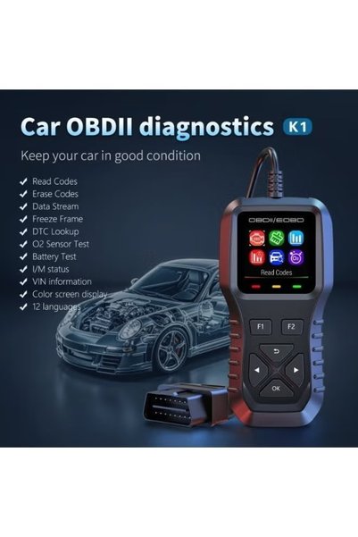 Rayhong جهاز فحص OBD2، أداة تشخيص أعطال السيارات، قارئ أكواد لفحص ضوء المحرك، بيانات حية، صورة ثابتة مع شاشة ملونة، متعدد اللغات، سهل التركيب والتشغيل لجميع مركبات OBDII و EOBD
