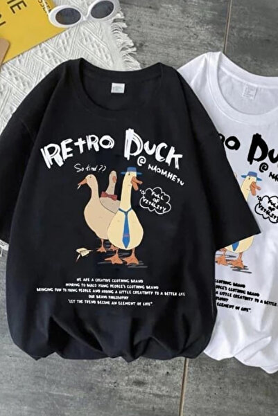 DEEFWEAR Mingalondon Retro Duck Printed Unisex Oversize T-Shirt
