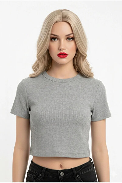 Mariposa Secret Crop short sleeve body gray color