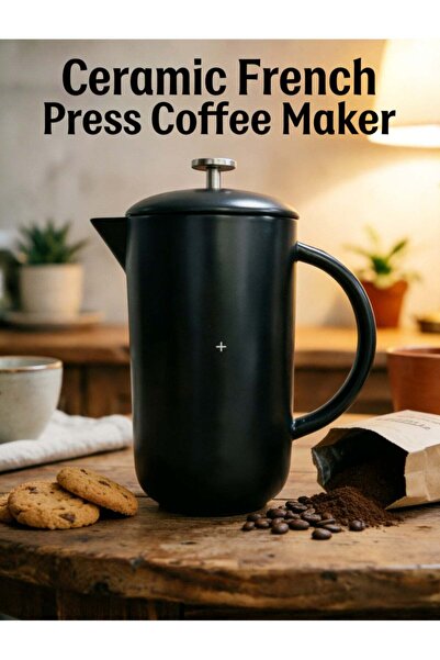Generic 1L ceramic French press coffee maker, multi-purpose for coffee and te...