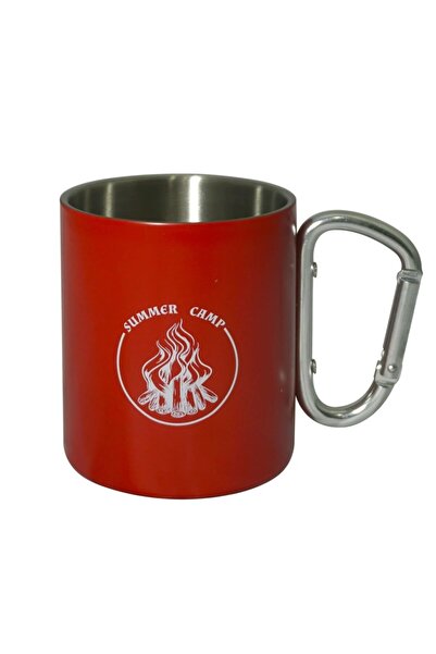 Orcamp Out-1850 Steel Mug with Carabiner Red