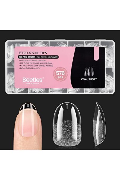 beetles Gel Polish Beetles Medium Almond Gel Nail Tips, 288Pcs Pre-Shaped Cle...