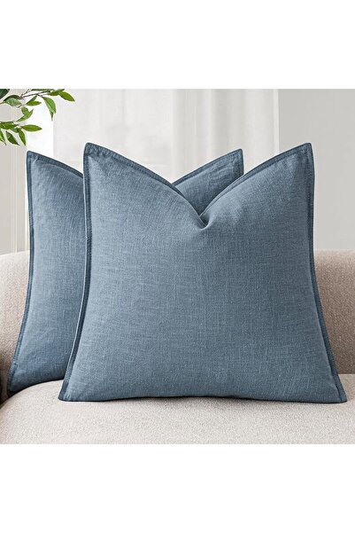 Foindtower Pack of 2, Decorative Linen Soild Throw Pillow Covers Soft Accent ...