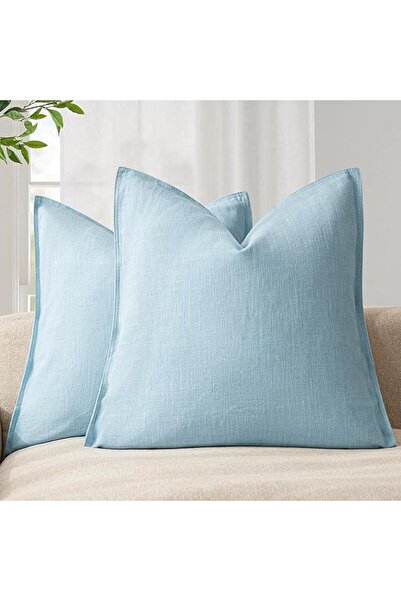 Foindtower Pack of 2, Decorative Linen Soild Throw Pillow Covers Soft Accent ...