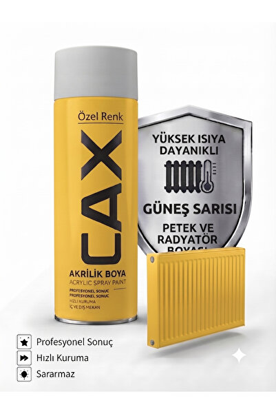 caxcolors CAX Isıya Dayanıklı Petek ve Radyatör Akrilik Sprey Boya 400ml - Hı...