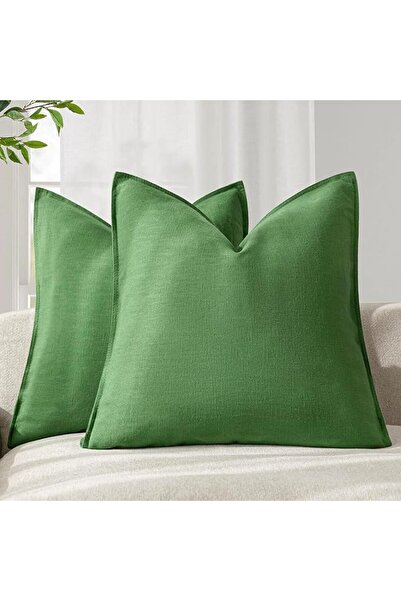 Foindtower Pack of 2, Decorative Linen Soild Throw Pillow Covers Soft Accent ...