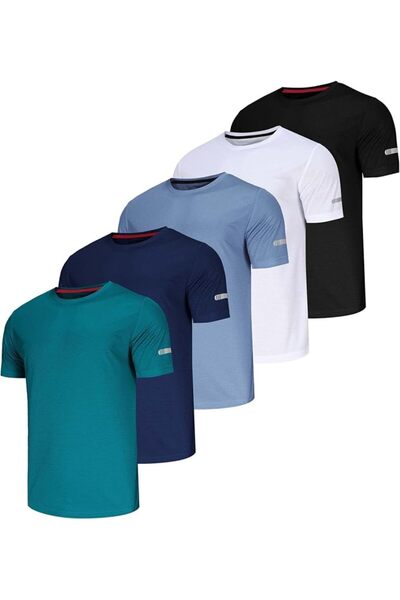 Zoofly 3/5 Pack Men's Gym T-Shirts - Dry Fit Running & Workout Shirts