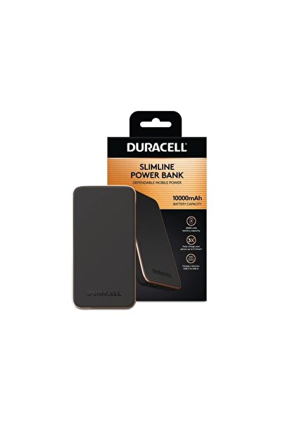 Duracell Charge Plus 10000mAh Power Bank, 2 USB Ports, Black