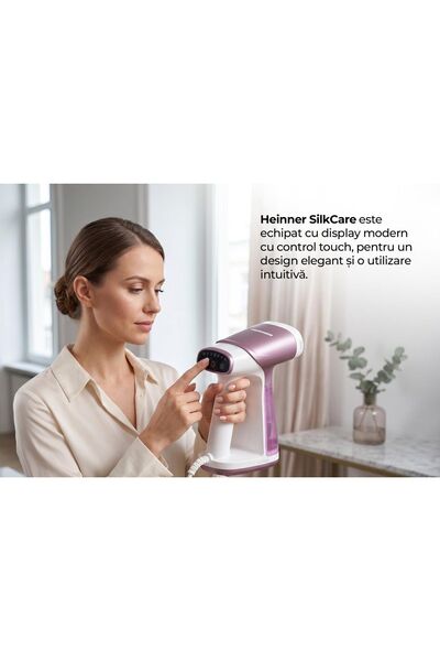 Heinner SilkCare Fier de călcat cu aburi vertical cu aspirație, 1300-1550W, Talpă ceramică