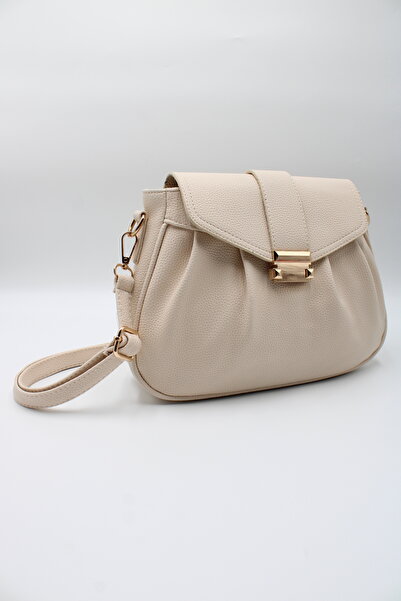 LASSO Women's Drawstring Detailed Metal Magnet and Zipper Closure Lined Cross...