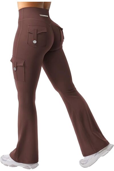 GENERAL YEOREO CoreFlex Women Workout Flare Leggings with Pockets Hidden Scru...